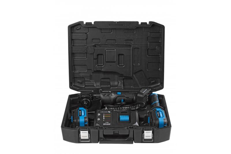 HÖGERT Smerigliatrice angolare senza fili con interruttore a paddle, 125MM, 18V - Set (batteria, caricatore, accessori)