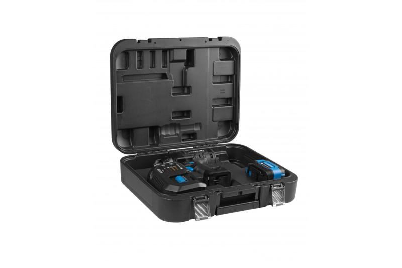 HÖGERT set avvitatore a impulsi a batteria, senza spazzole, 1000 Nm, 18V con batteria, caricabatterie.