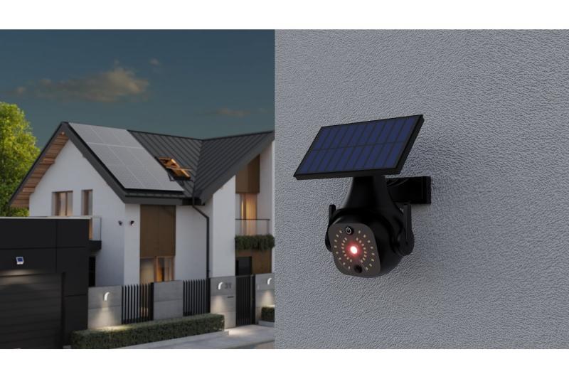 Luce solare da alluvione con sensore di movimento e crepuscolare GUARDOS, LED, 300lm, 6400K, 1200mAh, IP65, telecamera finta