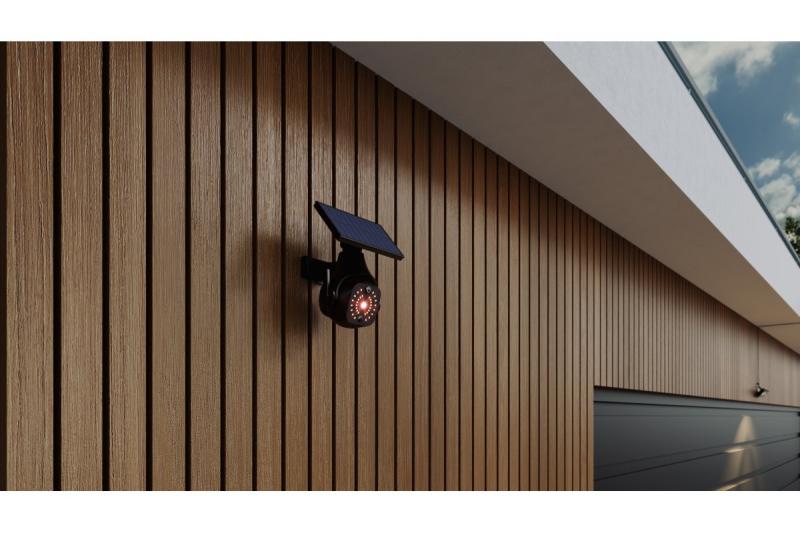 Luce solare da alluvione con sensore di movimento e crepuscolare GUARDOS, LED, 300lm, 6400K, 1200mAh, IP65, telecamera finta