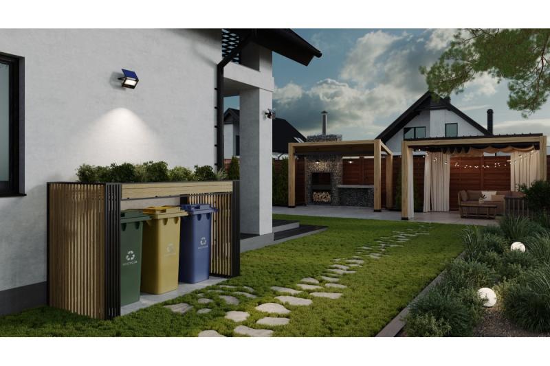 Luce solare allagamento LUMOS II, LED, 3000lm, 6400K, 2x2600mAh sostituibile, IP65, nero