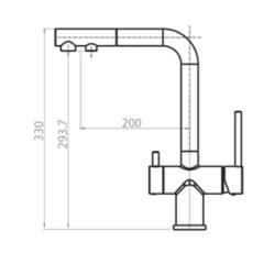 Ausmann Ellington 3-Vie Rubinetto da Cucina con Bocca Estraibile e Acqua Filtrata – Nero - 1208970497
