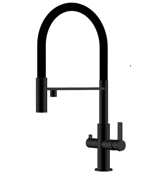 Ausmann Claridge Miscelatore da Cucina a 3 Vie con Bocca Flessibile e Acqua Filtrata – Antracite – 1208970500 - Productafbeelding