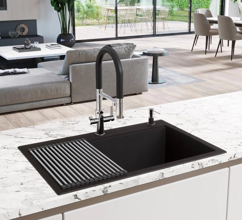 Ausmann Claridge Miscelatore da Cucina a 3 Vie con Bocca Flessibile e Acqua Filtrata – Antracite – 1208970500 - Productafbeelding 4