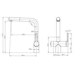 CARESSI miscelatore da cucina monocomando PVD rame con doccetta estraibile CA1108COU ECO.