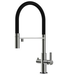 Ausmann Claridge Miscelatore da Cucina a 3 Vie con Doccetta Flessibile e Acqua Filtrata – Grigio - 1208970502