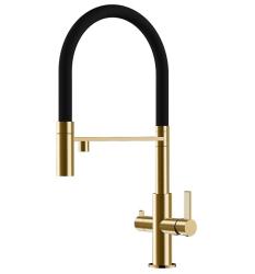 Ausmann Claridge Miscelatore da Cucina a 3 Vie con Bocca Flessibile e Acqua Filtrata – Oro - 1208970504