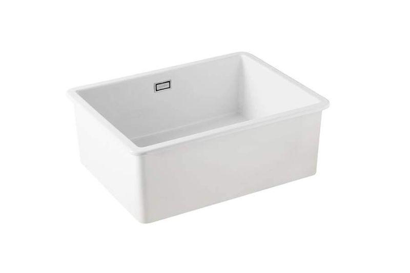 Ausmann Ceramic Ember Lavabo Ceramico Bianco - Da incasso e sottotop 54 x 40 cm con tappo in acciaio inossidabile 1208970508