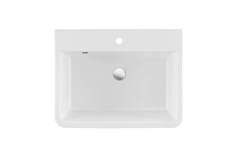 Ausmann Ceramic Frost Lavabo in Ceramica Bianca - Da Appoggio 660 x 506 mm con Foro per Rubinetto 1208970517