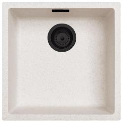 Zand Wit Crème Lavabo 40x40 cm Incasso, Sopra Piano e Filo Piano con Tappo Nero Opaco 1208970540.