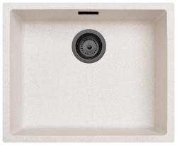 Lavabo in crema bianca di sabbia 50x40 cm da incasso, da appoggio e da installazione a filo con tappo in metallo canna di fucile 1208970544