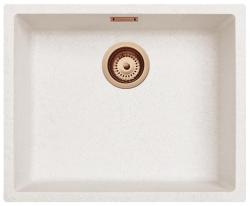 Zand Wit Creme Lavello 50x40 cm da Sottopiano, Soprapiano e Filo Top con Tappo in Rame 1208970548