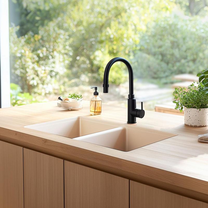 Ausmann Ceramic Mira Lavello Doppio in Ceramica Bianco - Sottotop e Semi-incasso 890 x 456 mm 1208970549