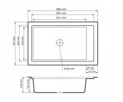 Lavello in granito nero Graniteland Magra da appoggio 42x34 cm con banco per rubinetto e tappo in acciaio inox 1208970616.