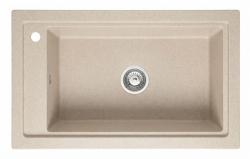 Graniteland Magra Graniti Beige Lavandino da Appoggio 686 x 427 mm con Foro per Rubinetto e Tappo in Acciaio Inossidabile 1208970617