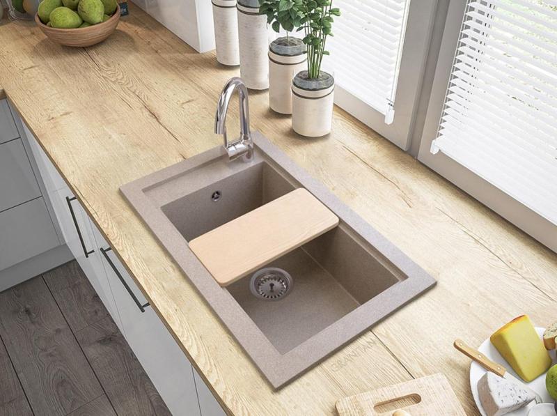 Graniteland Magra Granito Grigio Lavabo da incasso 686 x 427 mm con foro per rubinetto e tappo in acciaio inossidabile 1208970618