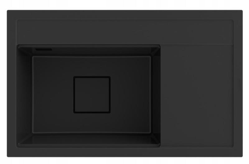 Graniteland Seta Lavandino da incasso in granito nero 80x50 cm 1208970624