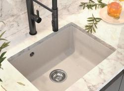 Graniteland Solo Lavello da Incasso in Granito Beige Sabbia 535x400 mm con Tappo in Acciaio Inox 1208970636