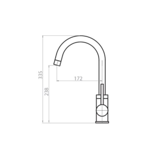 Ausmann Arvia rubinetto da cucina dorato PVD Gold con bocca girevole 1208970640