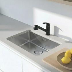 Graniteland Rhea Miscelatore da Cucina Nero con Bocca Estraibile e Doccetta a Doppia Funzione 1208970711