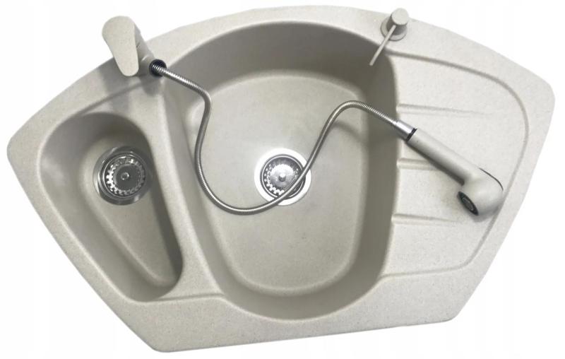 Rubinetto da cucina Graniteland Rhea Beige Sabbia con Bocchetta Estraibile e Doccetta a Doppia Funzione 1208970713