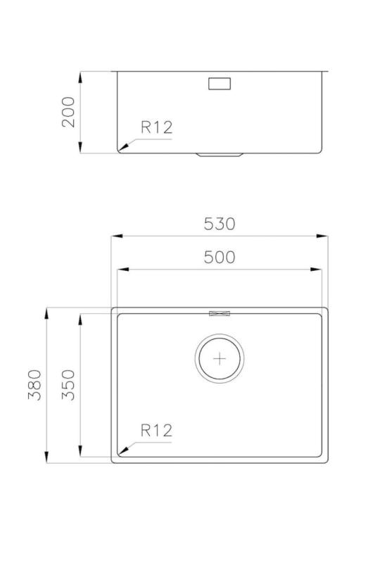 Foster L35 Speciale 35 cm lungo Lavello in Acciaio Inox 50 x 35 cm Sottopiano 1208970723