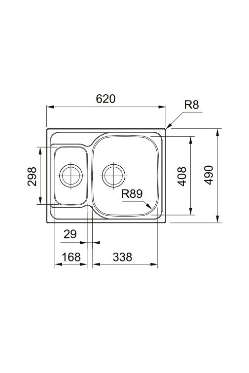 Franke Spark SKX 660 1,5 RVS Lavandino reversibile Da incasso 62x49cm 101.0714.455