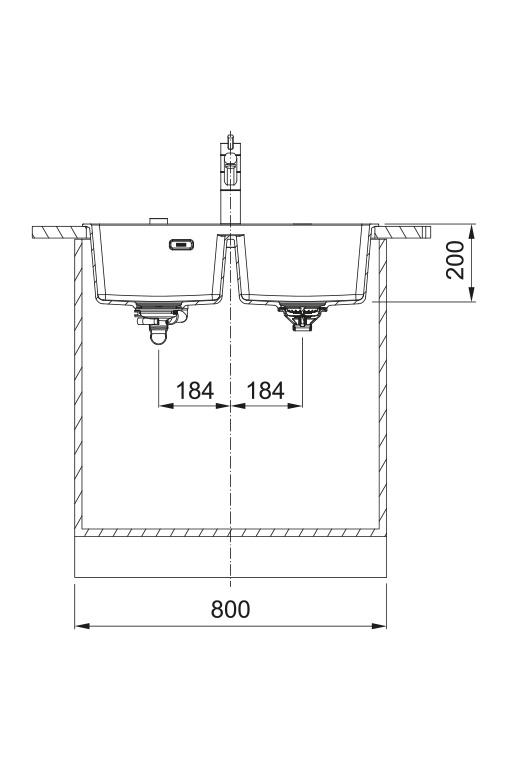 Franke Maris MRG 620 TL Fragranite Matt Nero Doppio Lavello 76 x 50 cm Montaggio con Foro per Rubinetto 114.0668.738
