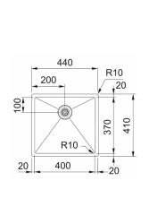 Franke Bolero Plus New R10 BXX 210-40-37 RVS Lavandino da incasso, sottotop e sopratop 40x37 cm 127.0730.522