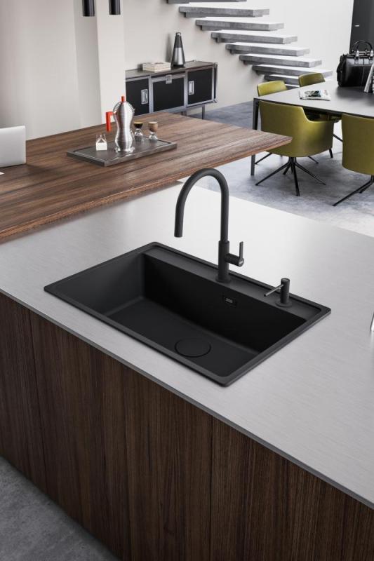 Franke Maris Slim J Rubinetto da cucina nero con bocca estraibile 115.0728.389