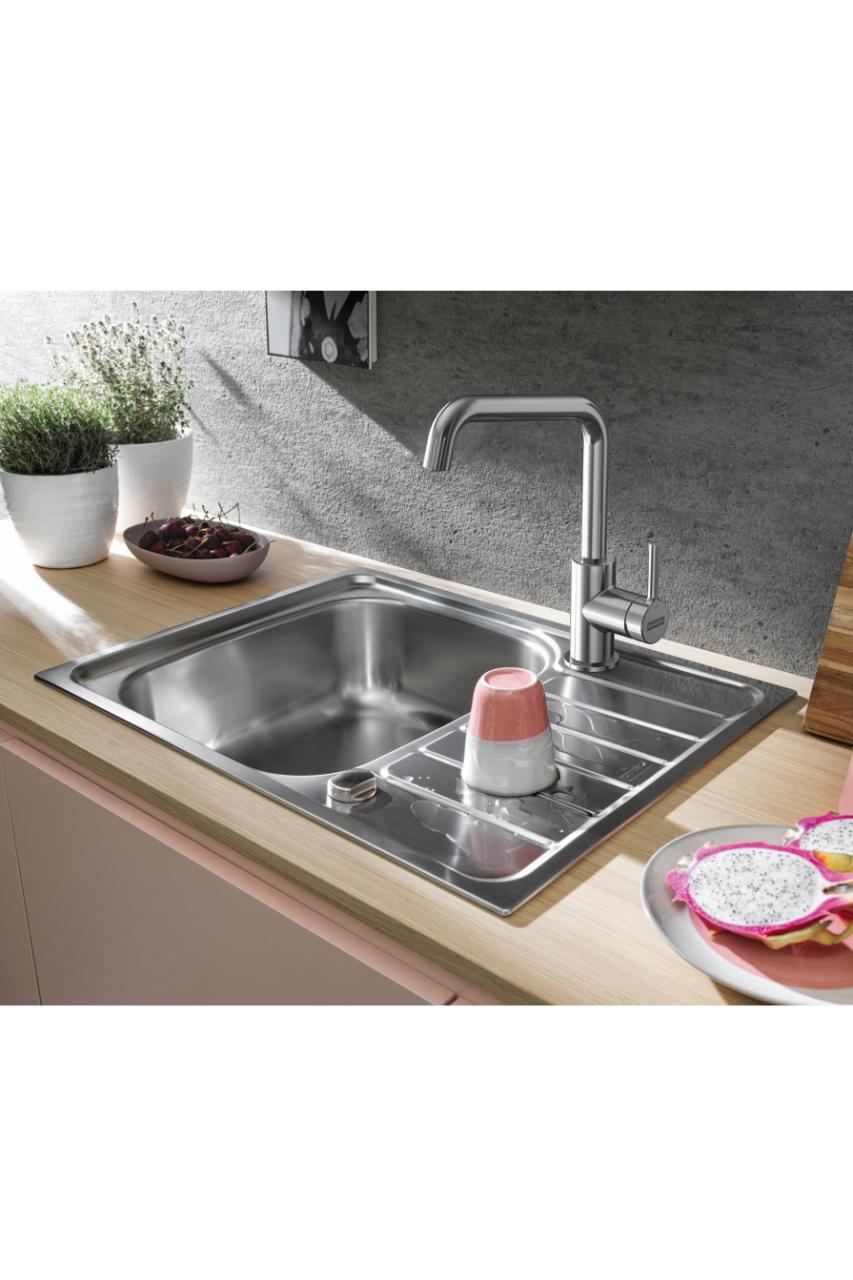 Franke Lina U Rubinetto da Cucina con Bocca Girevole Cromo 115.0728.473