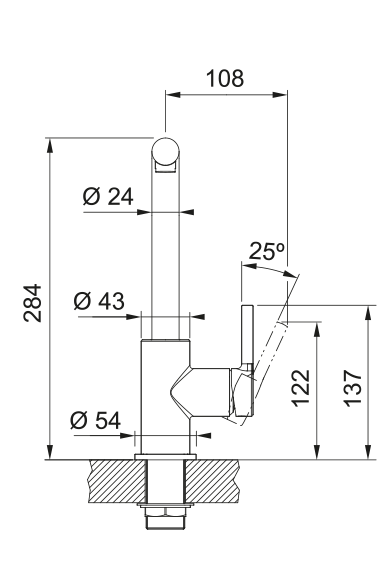 Rubinetto da cucina Franke Lina L con bocca girevole in nero opaco 115.0693.393