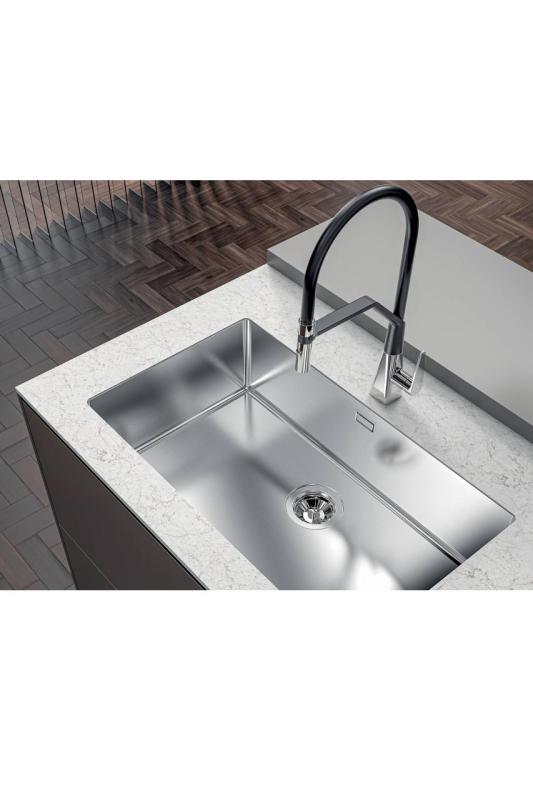 Foster Phantom Slimline Lavello in acciaio inossidabile 50x40cm Sottotop per piani di lavoro in ceramica 1208971122