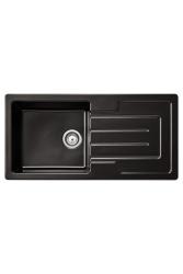 Ausmann Ceramic Sylva Lavabo in ceramica nero con zona di sgocciolamento 1000 x 500 mm 1208971125