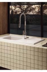 Ausmann Ceramic Crest Lavabo in ceramica bianco con zona di scolo 850 x 500 mm 1208971130