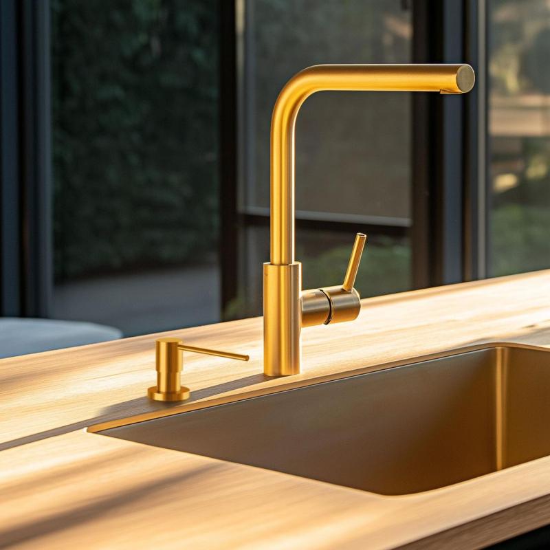 Distributore di sapone da incasso Ausmann Lirio in oro, ricaricabile dall'alto 1208971199