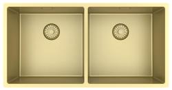 Pure.Sink Prestige Doppio lavello d'oro 82x40 cm raggio 10mm sottotop, filotop e sopratop PPG404040-60