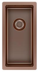 Pure.Sink Exclusivo piccolo lavandino in rame 18x40 cm, raggio 10mm, da incasso, da appoggio e da montaggio PEX1840-62