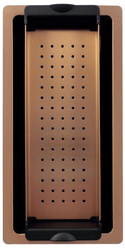 Pure.Sink Exclusivo piccolo lavandino in rame 18x40 cm, raggio 10mm, da incasso, da appoggio e da montaggio PEX1840-62