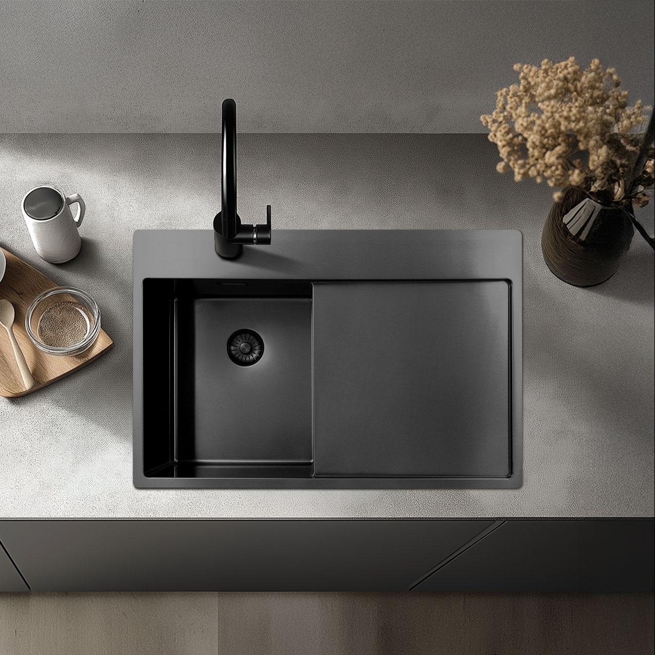 Pure.Sink Exclusivo Lavello dorato 34x40 cm raggio 10mm sottotop, filotop e sopratop PEX3440-60 - Productafbeelding 11