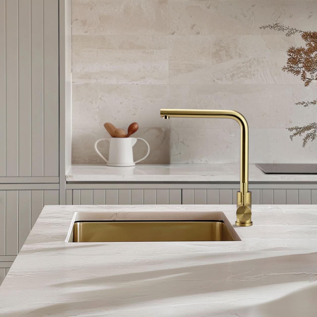 Pure.Sink Exclusivo Lavello dorato 34x40 cm raggio 10mm sottotop, filotop e sopratop PEX3440-60 - Productafbeelding 3