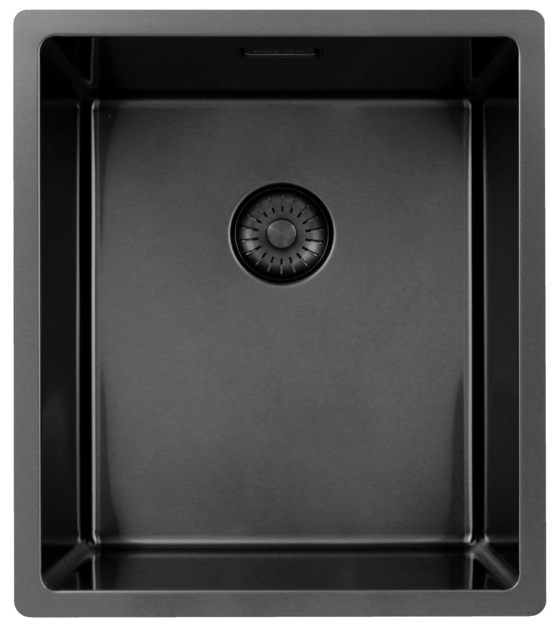 Pure.Sink Exclusivo lavello in metallo color Gun Metal 34x40 cm raggio 10mm per installazione sottotop, a filo e sopra il top PEX3440-61 - Productafbeelding