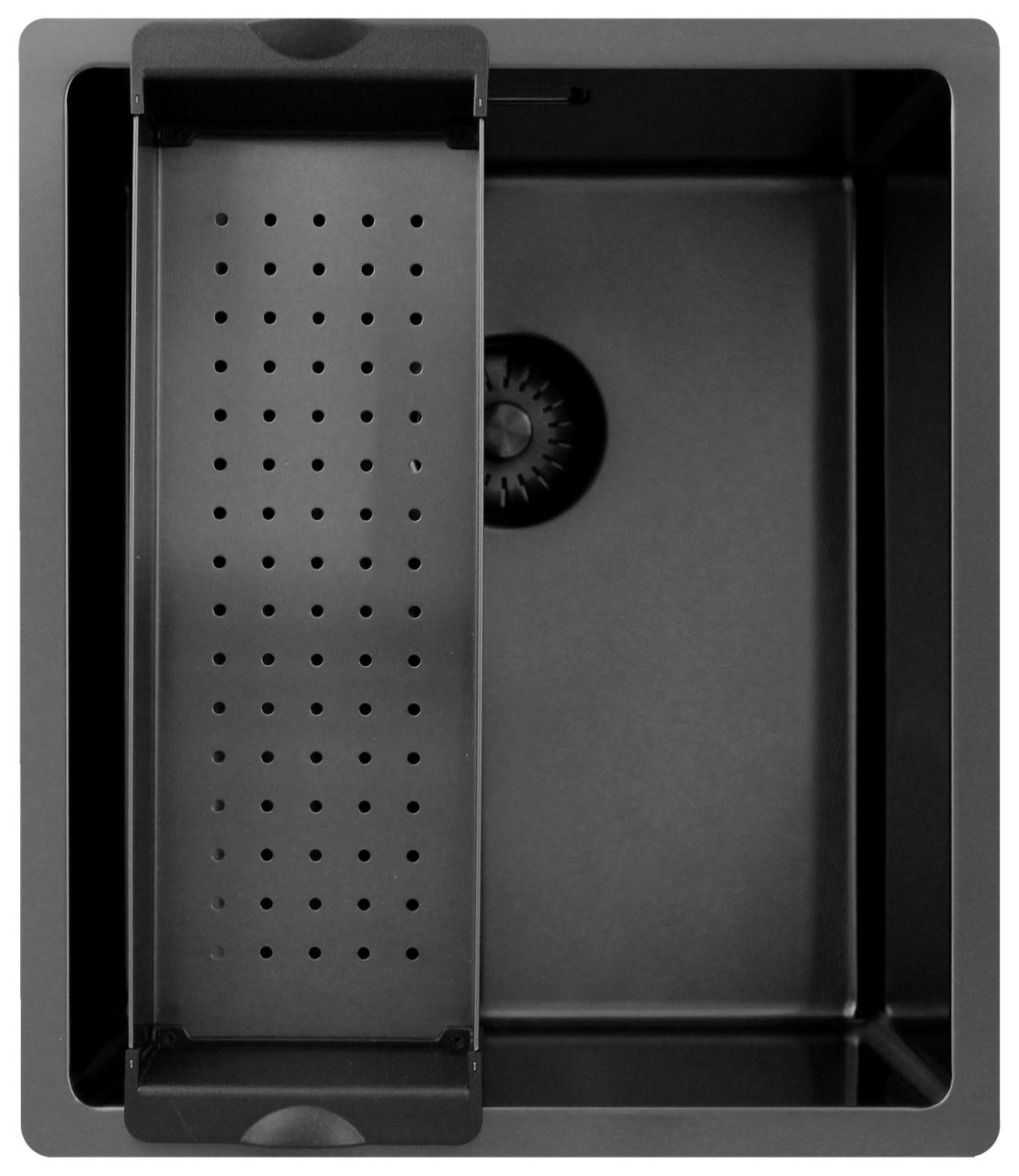 Pure.Sink Exclusivo lavello in metallo color Gun Metal 34x40 cm raggio 10mm per installazione sottotop, a filo e sopra il top PEX3440-61 - Productafbeelding 3