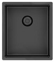 Pure.Sink Exclusivo lavello in metallo color canna di fucile 34x40 cm raggio 10mm per installazione sottotop, a filo e sopra il top PEX3440-61
