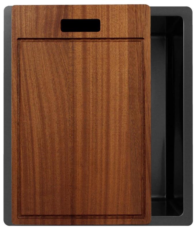 Pure.Sink Exclusivo lavello in metallo color Gun Metal 34x40 cm raggio 10mm per installazione sottotop, a filo e sopra il top PEX3440-61