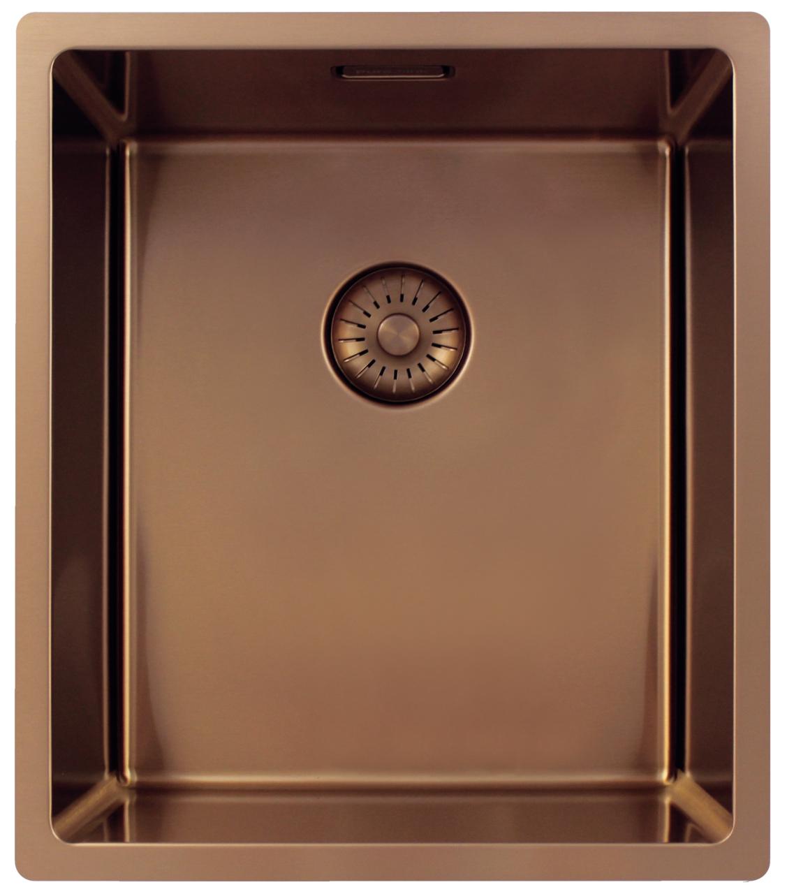Pure.Sink Exclusivo Lavello in rame 34x40 cm raggio 10mm da incasso, installazione a filo e sopraelevata PEX3440-62 - Productafbeelding