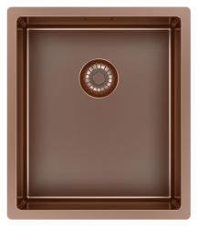 Pure.Sink Exclusivo Lavello in rame 34x40 cm raggio 10mm da incasso, installazione a filo e sopraelevata PEX3440-62