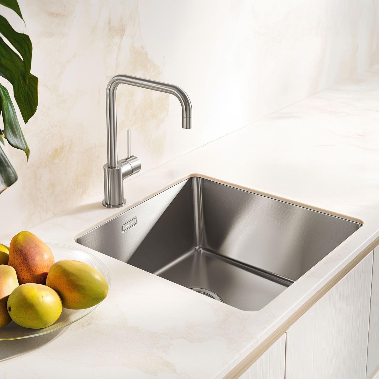 Pure.Sink Exclusivo RVS lavello 40x40 cm raggio 10mm sottotop, filotop e sopratop PEX4040-02 - Productafbeelding 2