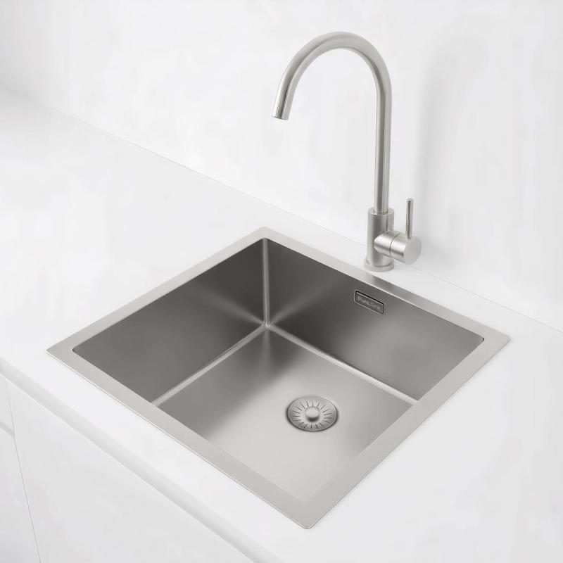 Pure.Sink Exclusivo RVS lavello 40x40 cm raggio 10mm sottotop, filotop e sopratop PEX4040-02