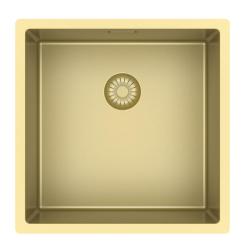 Pure.Sink Exclusivo Lavello d'oro 40x40 cm raggio 10mm da incasso, montaggio a filo e sopraelevato PEX4040-60